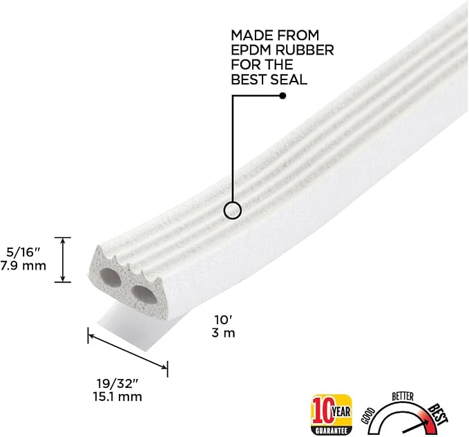 MD Building Rubber Window Seal for Large Gaps, 10ft | Self-Adhesive Backing - Image 3