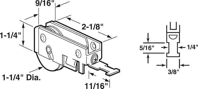 Prime-Line N 6965 Steel Mirror Sliding Door Roller Assembly - Image 2