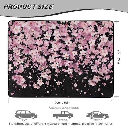 Black Cherry Blossom All Purpose Trunk Mat Universal Waterproof Cargo Liner - Image 7
