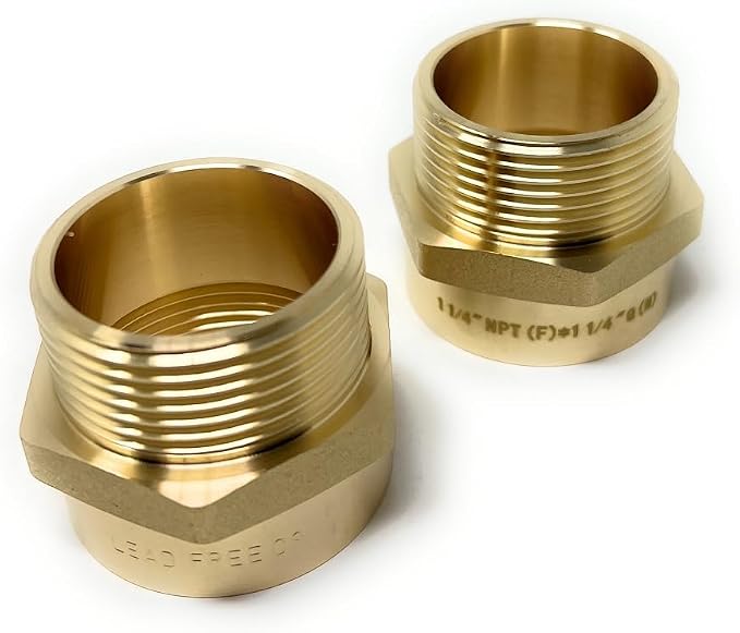 Cascada Lead-Free Brass Adapter, G Thread British BSPP Male to NPT Female |) - Image 3
