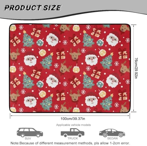 Red Holiday Pattern Trunk Mat Universal Waterproof Cargo Liner - Image 7
