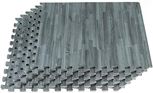 Forest Floor 3/8 Inch Thick Printed Foam Tiles, Premium Wood Grain Interlocking by WeSellMats