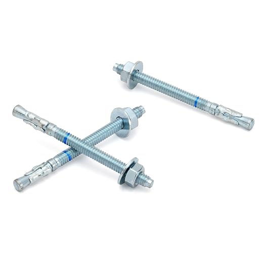 1/4" x 3-1/4" Concrete Anchors 1/4 inch Wedge Anchors Bolts Zinc Plated by HROMIGRY