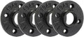 1" Heavy Duty Black Floor Flange, Home TZH 4 Pack Malleable iron Pipe Flange by HomeTZH