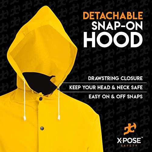 Xpose Safety Heavy-Duty .35mm PVC Yellow Raincoat Jacket & Hazmat Boot & Shoes - Image 4