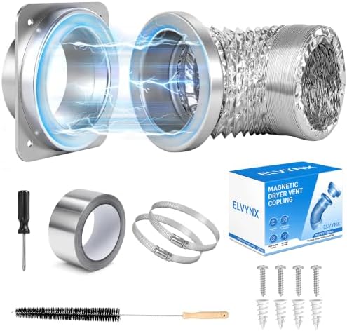 Magnetic Dryer Vent Coupling DV180, 4-Inch Dryer Vent Magnetic Connector Kit by Unknown