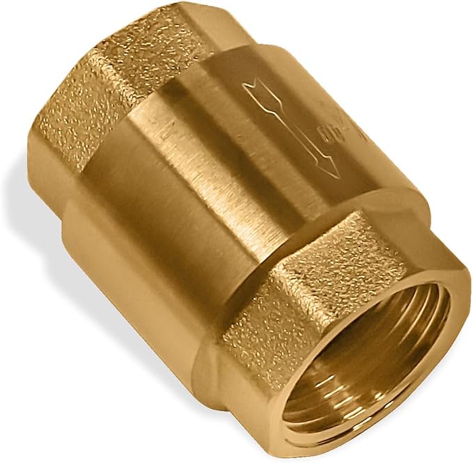 Brass Check Valve 3/4" NPT Thread Female One Way Backflow Preventer by Metalandbrassco