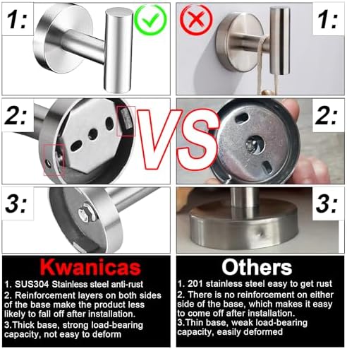 5 Pieces Brushed Nickel Bathroom Hardware Set Include 16inch Towel Bar - Image 6