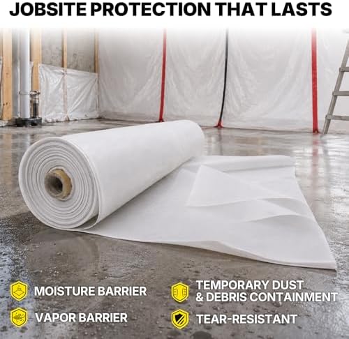 Heavy Duty Construction Plastic Sheeting 10' x 100' Roll – 6 Mil Clear - Image 4