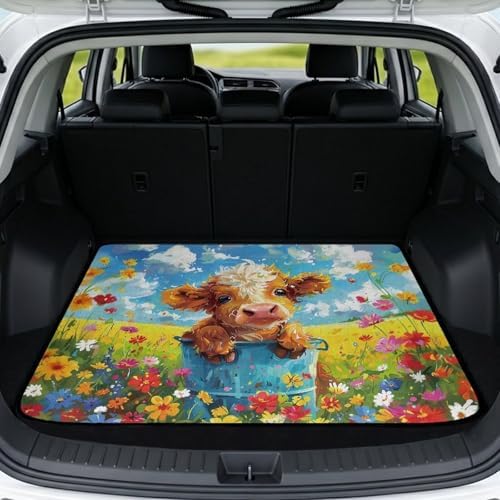 Calf Flower Trunk Mat for Car Snow Gear Trunk Mat Universal Waterproof Cargo by Mintulipy