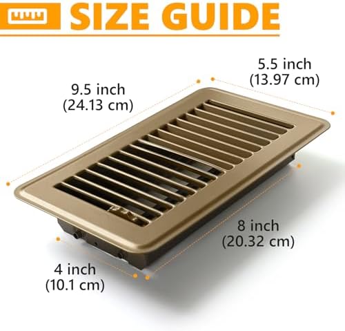 4 Pack Floor Vent Covers, Floor Register 4" x 8", Adjustable Decorative Vent - Image 2