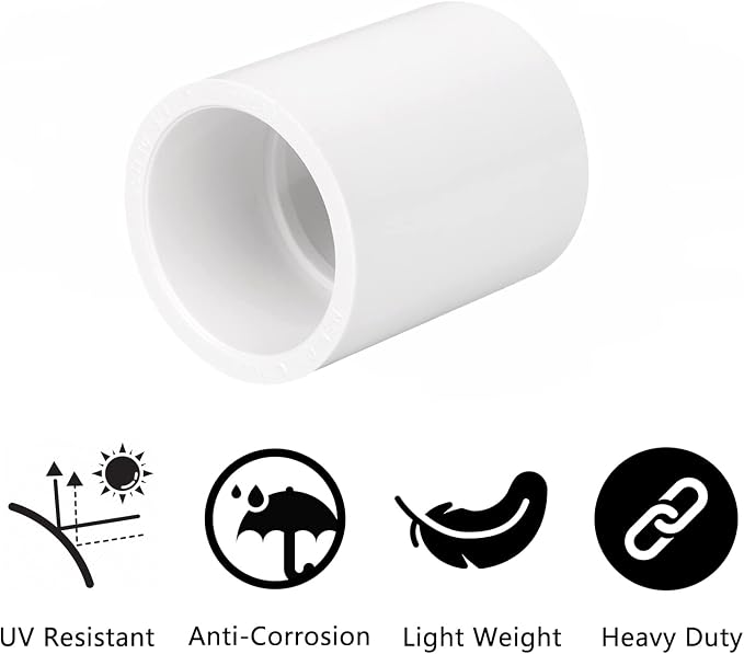 20 Pack 3/4" PVC Pipe Coupling Adapter Pipe Fittings Contractor Pack Schedule - Image 3