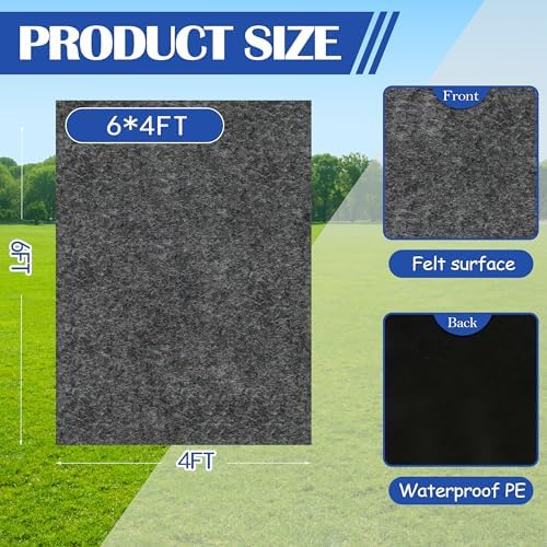 Ogrmar 6 x 4 FT Outdoor Storage Shed Mat Waterproof Tent Floor Mat Gray - Image 3