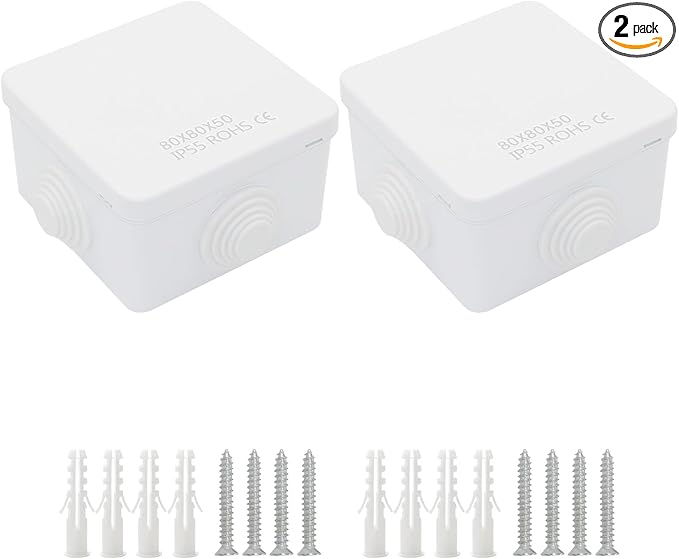 Junction Box, ABS Plastic IP55 Water Resistant and Dustproof, Universal by LeMotech