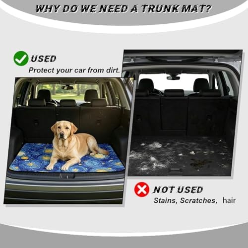 Blue Swirl Starry Universal Car Trunk Mat, Waterproof Cargo Liner - Image 4
