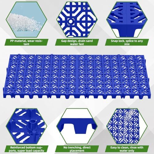 10 Pcs 15.7" x 15.7" Heavy Duty Ground Protection Mats, Interlocking Non-Slip - Image 3