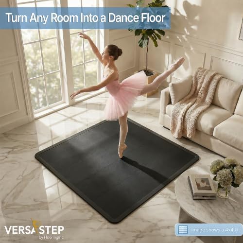 Flooring Inc's 3/8" Thick Interlocking Lightweight Plastic Practice Dance Floor - Image 2