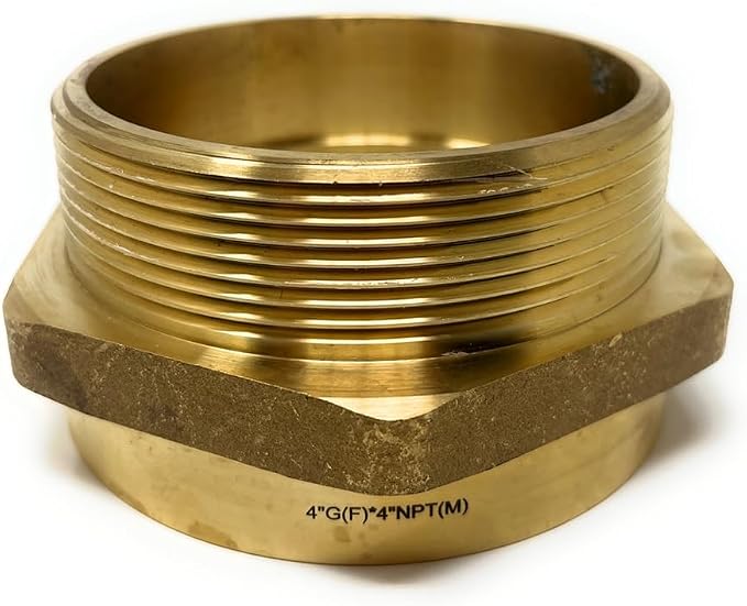Cascada Lead-Free 4" G Thread Female to NPT Male Adapter | Brass Pipe Fitting - Image 7