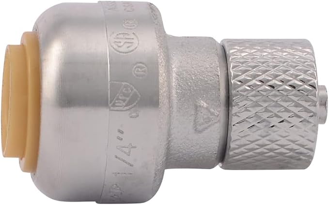 SharkBite 1/4 Inch x 3/8 Inch Compression Stop Valve Connector, Push to Connect - Image 2