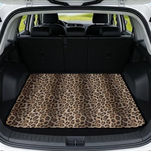 Brown Leopard Cargo Liner 29"x39" by Mintulipy