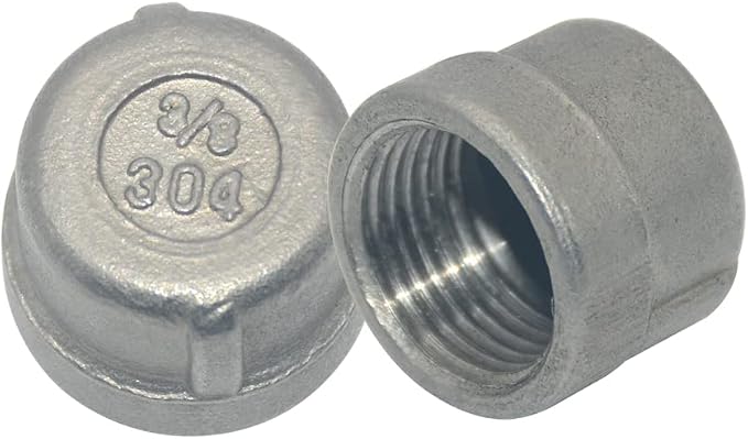 3/8" Cap, NPT Female Threaded Cast Pipe Fitting, Stainless Steel 304 - Image 6