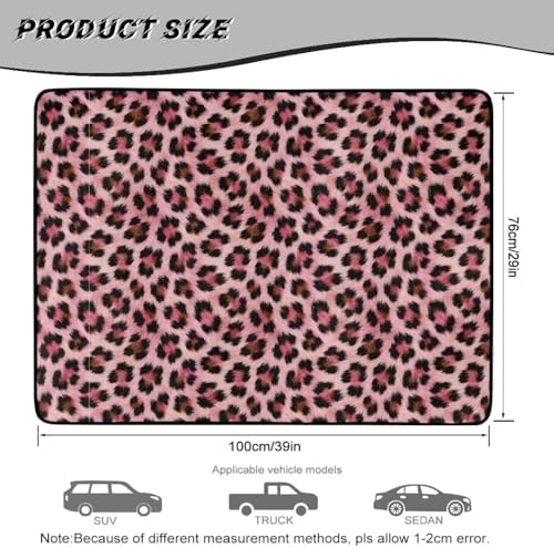 Pink Leopard Universal Car Trunk Mat, Waterproof Cargo Liner - Image 7