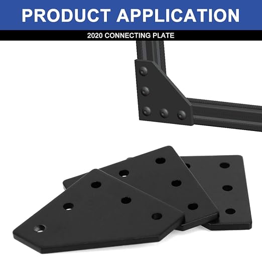 10pcs 2020 Extrusion Joint Plate Connector Corner L Bracket Black | 8020 V Slot - Image 2