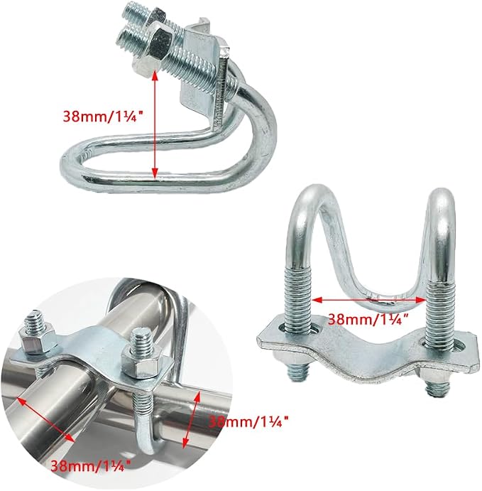 4 Pack Vertical Pipe Clip Cross Connector Clamp Mount OD 1‘’-1.2‘’ EMT Tube - Image 2