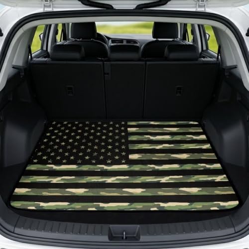 ELEQIN Green Camo American Flag SUV Trunk Mat Cargo Liner by ELEQIN