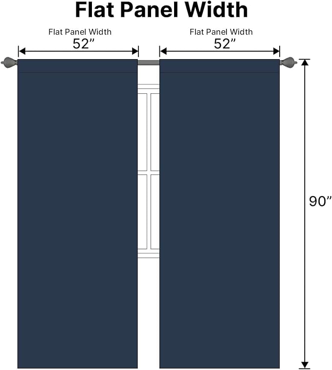 H.VERSAILTEX Back Tab Navy Blackout Curtains 90 Inch Long - Image 7