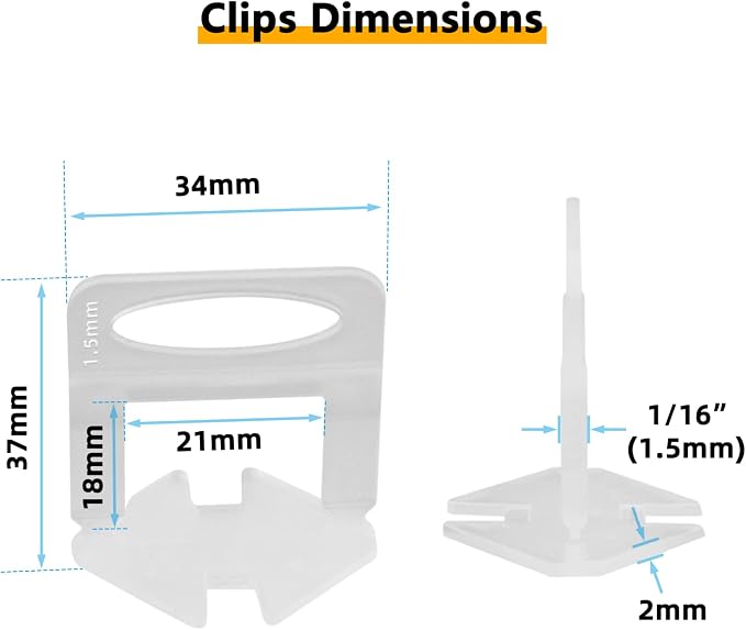 Tile Leveling System 400-Piece Tile Leveling Spacer Clips and 100-Piece - Image 6