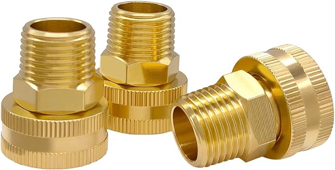 Hooshing 3PCS Garden Hose Adapter 1/2" NPT Male to 3/4" GHT Female Thread | by Hooshing
