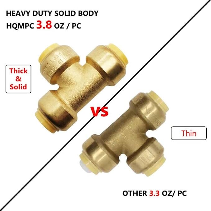 1/2" Pex Fitting Pex Tee 6pcs Push Fit Plumbing Tee, Push-to-Connect Plumbing - Image 2