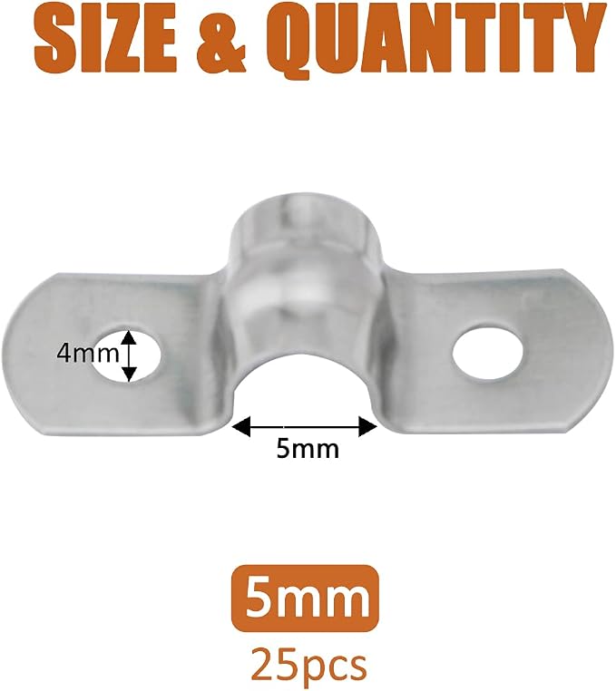 ISPINNER 25pcs M5 Stainless Steel Rigid Pipe Strap - Image 2