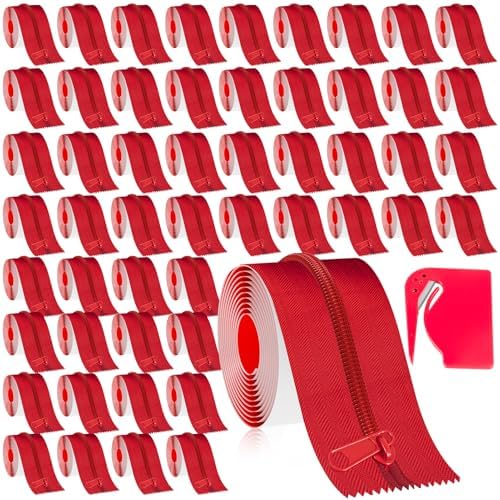 7ft x 3in Dust Barrier Zipper, 48 Rolls Self-Adhesive Double Zipper by ANWEOR