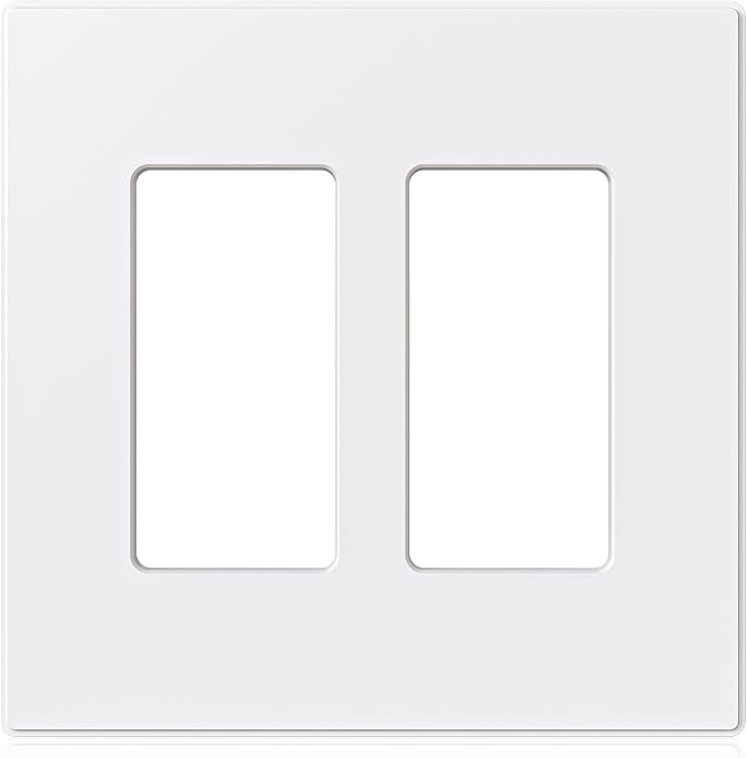 ELEGRP 2-Gang Screwless Decorative Wall Plates, Mid-Size 4.88" height x 4.94" by ELEGRP%7CELEGROUP