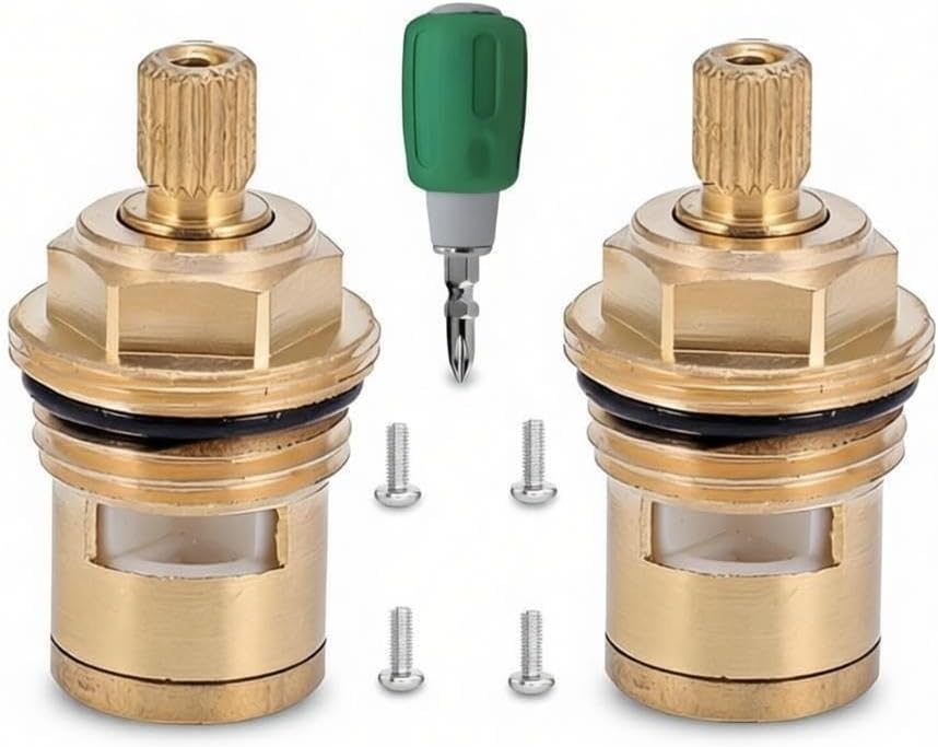 Brass Faucet Cartridge Replacement Kit M20 x 1.5 Ceramic Valve Pair by Unknown