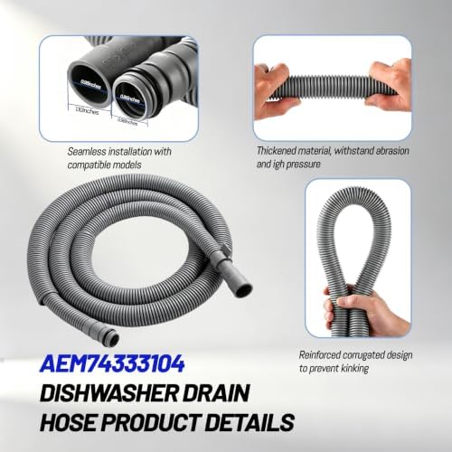 AEM74333104 AEM74333101 Dishwasher Drain Hose Fit - Image 2