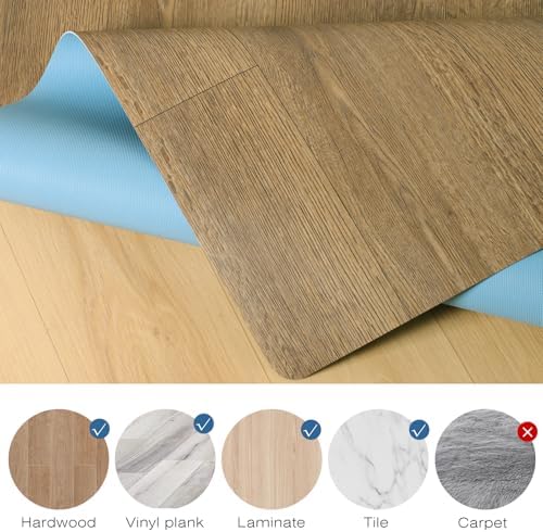 6.5'x10' Wood Grain Vinyl Floor Mat Non-Slip, Easy Clean Vinyl Rug - Image 2