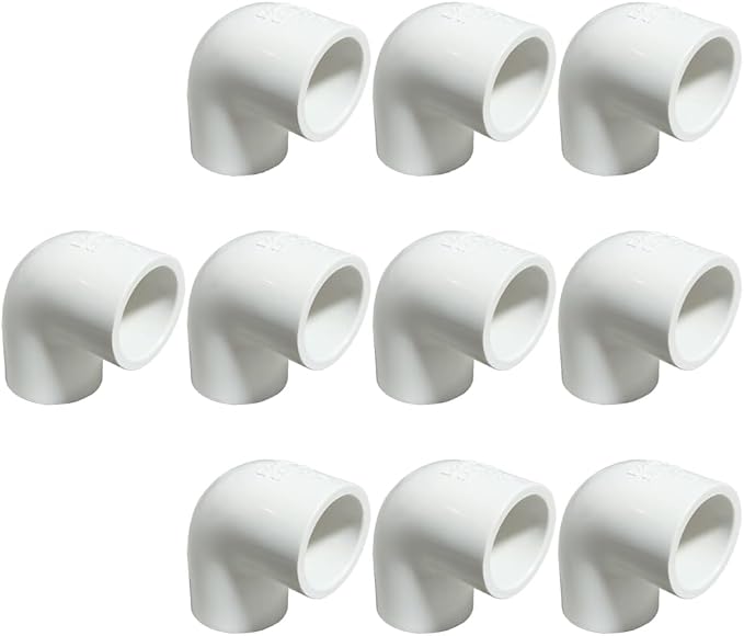 10PCS 1/2 Inch White PVC 90 Degree Elbow Adapter Pipe Fittings 2 Way Right by HayEastdor