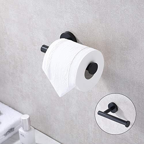 TASTOS Matte Black Toilet Paper Holder SUS304 Stainless Steel, Modern Round - Image 2