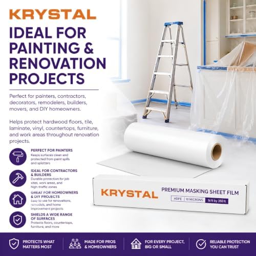 Self Adhesive Surface Protection Film 16 ft x 350 ft, Plastic Sheeting - Image 2