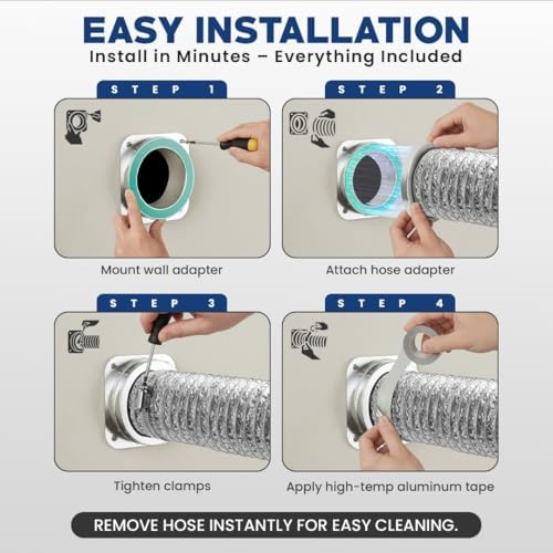 Magnetic Dryer Vent Connector Kit DV-180 – 4 Inch Quick-Connect Wall Adapter - Image 4