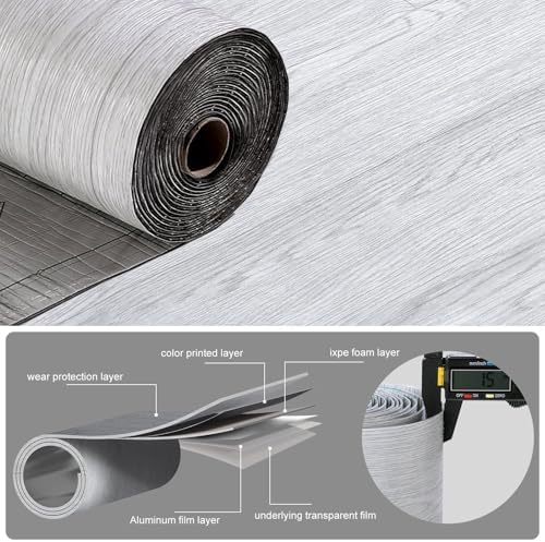 3D Peel and Stick Floor Tile Vinyl Roll Wood Plank Sticker 15.75"x 79"/8.6 Sq.Ft - Image 5