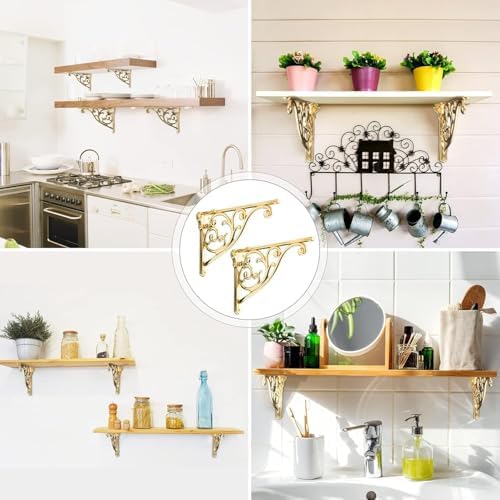 Khtumeware Ornate Decorative Shelf Brackets, 5x3.5 inch Small wall Mounted - Image 2