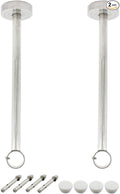 2 Pack Ceiling Mount Bracket, Stainless Steel Wardrobe Pipe Bracket Rod Holder by MetalTools