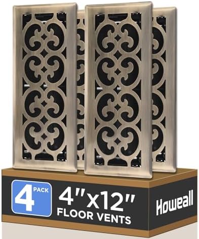 Howeall 4x12 Inches 4 Pack Heavy Duty Walkable Floor Register by Howeall
