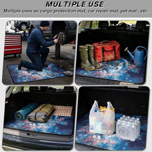 Wolf Cherry Blossom Trunk Mat for Car Snow Gear Trunk Mat Universal Waterproof - Image 3