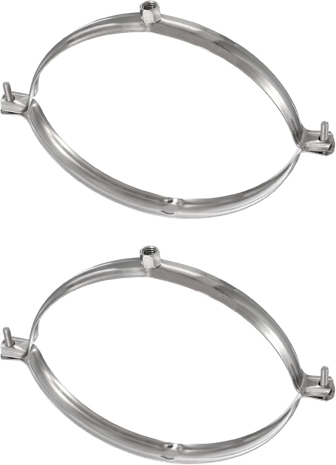HARFINGTON 2pcs 201 Stainless Steel 7.9"/200mm Split Ring Pipe Hanger Pipe by HARFINGTON
