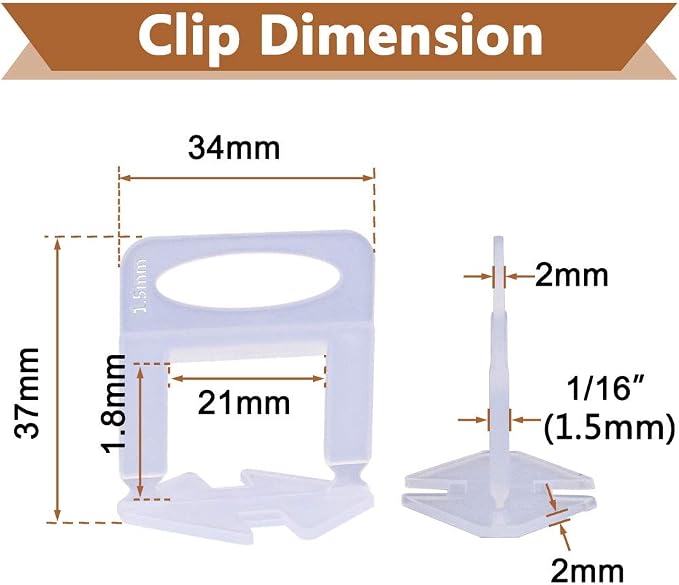 4000 PCS Tile Leveling System Clips 1/16'' 4000-Piece Tiles Leveler Spacers Tool - Image 3